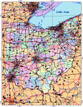 Ohio Map with Cities, Roads & Urban Areas