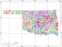Oklahoma Map with Cities, Counties & Roads