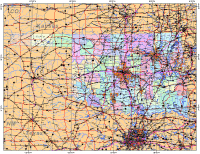 Oklahoma Map with Cities, Roads & Urban Areas