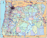 View larger image of Oregon Map with Counties, Zip Codes, Cities & Major Roads