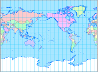 Blank Pacific Centered World Map (Countries Only)