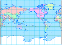 Pacific Centered World Map with Country Names