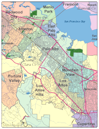 View larger image of Palo Alto, CA City Map