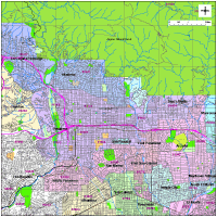 Pasadena Map with Roads, highways & Zip Codes