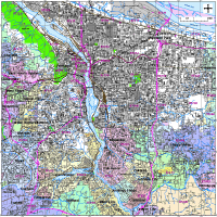 View larger image of Portland, OR City Map with Roads & Highways