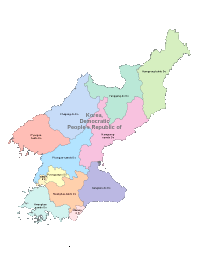 Korea, North Map with Administrative Borders