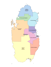 View larger image of Qatar Map with Administrative Borders