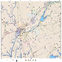 Sacramento Metro Area Street Map with Shaded Relief