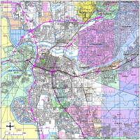 Editable Sacramento, CA City Map with Roads, Highways & Zip Codes ...