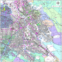 San Jose, CA City Map with Roads & Highways