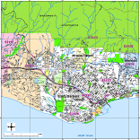 Santa Barbara Map with Roads, Highways & Zip Codes
