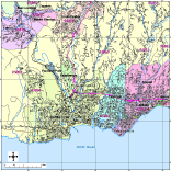 Santa Cruz Map with Roads, Highways & Zip Codes