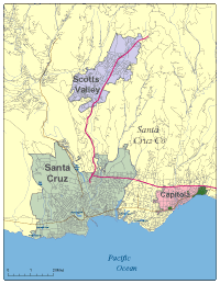 View larger image of Santa Cruz, CA City Map