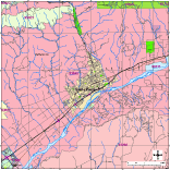 Santa Paula Map with Roads, Highways & Zip Codes