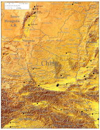 China Vector Maps Shaanxi Province Shaded Relief
