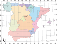 Spain Map with Cities, Counties and Roads