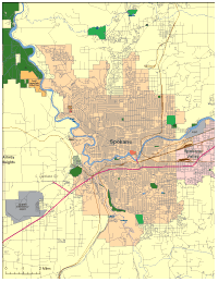 View larger image of Spokane, WA City Map