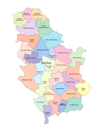 Serbia Map with Administrative Borders