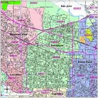 Editable Sunnyvale Ca City Map With Roads Highways Zip Codes