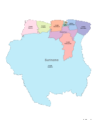 Suriname Map with Administrative Borders