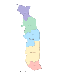 Togo Map with Administrative Borders