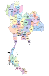 Thailand Map with Administrative Borders
