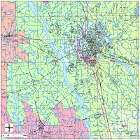 View larger image of Tifton, GA City Map with Roads & Highways