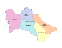 Turkmenistan Map with Administrative Borders