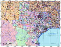 Texas Map with Cities, Roads & Urban Areas