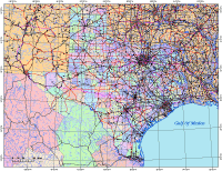 texas road map with cities