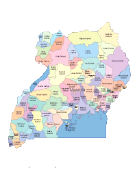 Uganda Map with Administrative Borders
