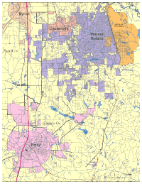 View larger image of Warner Robins, GA City Map