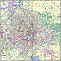 Winston Salem, NC City Map with Roads & Highways