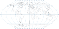 View larger image of Oval World Outline Map with Reference Lines (no fill)