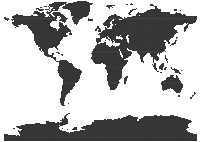 Rectangular World Map with Reference Lines