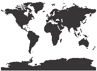 Rectangular Blank World Map (black fill)