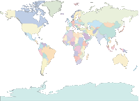 Rectangular Blank World Map (color)