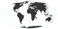 Oval Blank World Outline Map with Reference Lines (black and white)