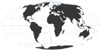 View larger image of Oval Blank World Outline Map with Reference Lines (black and white)