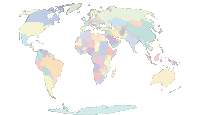 Oval Blank World Outline Map (color)