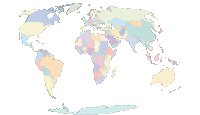 View larger image of Oval Blank World Outline Map (color)