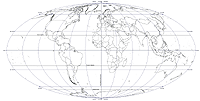 View larger image of Oval Blank World Outline Map with Reference Lines (no fill)