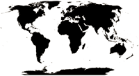 View larger image of Blank World Outline Map (black fill)
