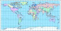 View larger image of World Map with Country Names, Borders, Capitals & Continents