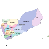 Yemen Map with Administrative Borders