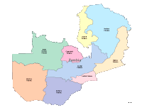 Zambia Map with Administrative Borders